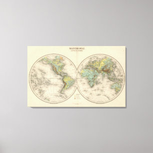 Wereldhypersometrische kaarten canvas afdruk