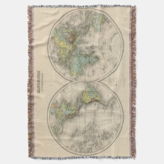 Wereldhypersometrische kaarten deken (Voorkant Verticaal)
