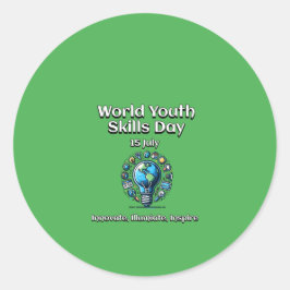 Wereldjongerendag. Verlicht en inspireer. Ronde Sticker