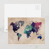 wereldkaart 10 briefkaart (Voorkant / Achterkant)