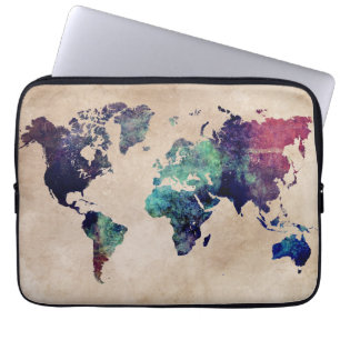 wereldkaart 10 laptop sleeve