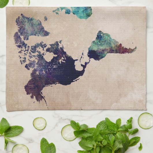 wereldkaart 10 theedoek (Gevouwen)