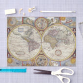 Wereldkaart  10x15 deklappapier tissuepapier (Craft)