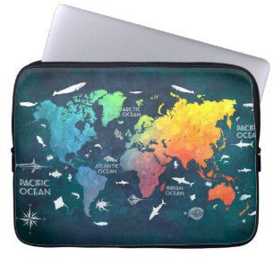 wereldkaart 12 laptop sleeve