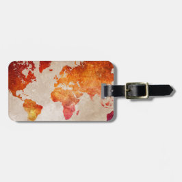 wereldkaart 13 bagagelabel