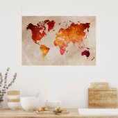 wereldkaart 13 poster (Keuken)