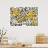 Wereldkaart 1531 poster (Keuken)