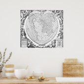 Wereldkaart 1566 poster (Keuken)