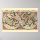  Wereldkaart 1609 Poster (Voorkant)