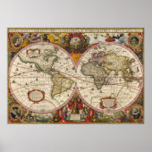 Wereldkaart 1630 poster (Voorkant)