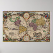 Wereldkaart 1657 poster (Voorkant)