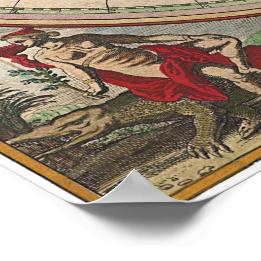 Wereldkaart 1657 poster (Hoek)