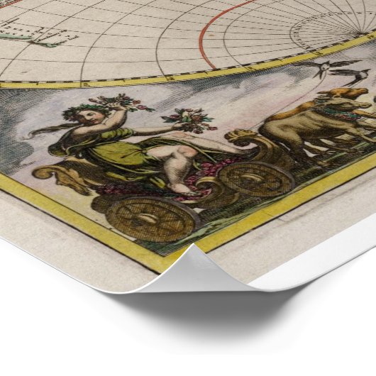  Wereldkaart (1664) Poster (Hoek)