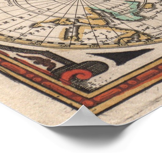  Wereldkaart (1665) 2 Poster (Hoek)