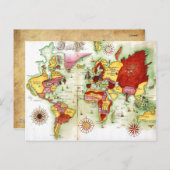 Wereldkaart 1675 briefkaart (Voorkant / Achterkant)