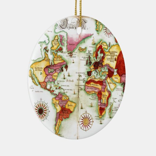 wereldkaart 1675 keramisch ornament (Rechts)