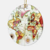wereldkaart 1675 keramisch ornament (Links)