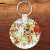 Wereldkaart 1675 sleutelhanger (Voorkant)