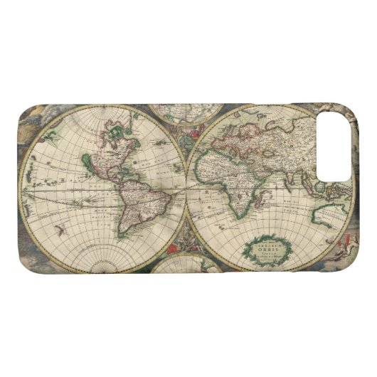  Wereldkaart 1689 hoesje iPhone 7 (Achterkant (Horizontaal))