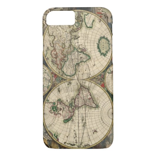  Wereldkaart 1689 hoesje iPhone 7 (Achterkant)