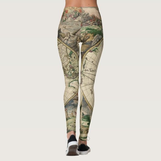 wereldkaart 1689 Leggings (Achterkant)