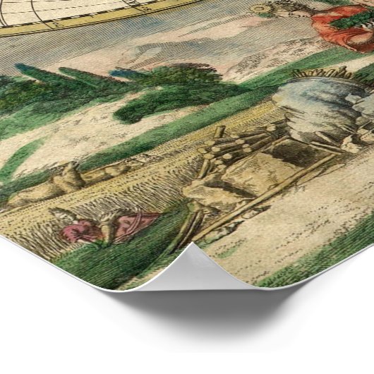  Wereldkaart 1689 Poster (Hoek)