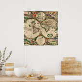  Wereldkaart 1689 Poster (Keuken)