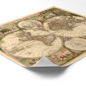 Wereldkaart 1689 poster (Hoek)