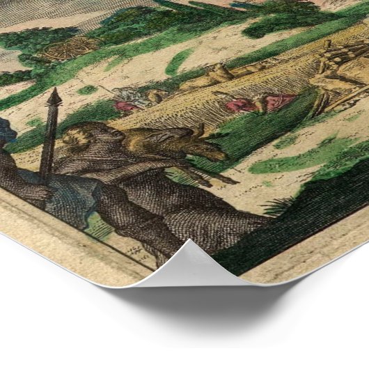 Wereldkaart 1689 Poster (Hoek)