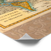 Wereldkaart 1700 Antiek Poster (Hoek)