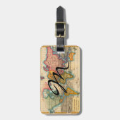 Wereldkaart 1700s Antiek continenten Bagagelabel (Voorkant verticaal)