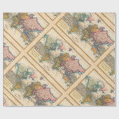 Wereldkaart 1700s Antiek continenten Cadeaupapier (Vlak)
