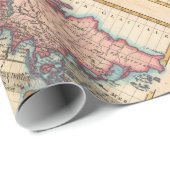 Wereldkaart 1700s Antiek continenten Cadeaupapier (Rol Hoek)