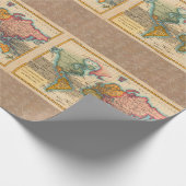 Wereldkaart 1700s Antiek continenten Cadeaupapier (Hoek)