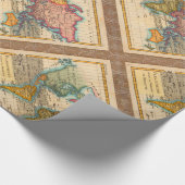 Wereldkaart 1700s Antiek continenten Cadeaupapier (Hoek)