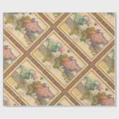 Wereldkaart 1700s Antiek continenten Cadeaupapier (Vlak)