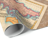 Wereldkaart 1700s Antiek continenten Cadeaupapier (Rol Hoek)