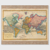 Wereldkaart 1700s Antiek continenten Cadeaupapier (Vlak)