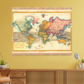 Wereldkaart 1700s Antiek continenten Canvas Afdruk (Insitu (Woonkamer))