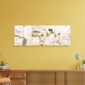 Wereldkaart 1700s Antiek continenten Canvas Afdruk (Insitu (Woonkamer))