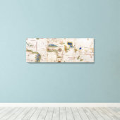 Wereldkaart 1700s Antiek continenten Canvas Afdruk (Insitu (Houten vloer))