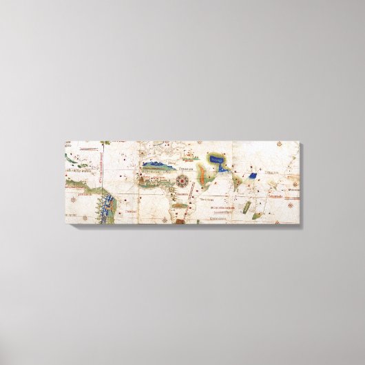 Wereldkaart 1700s Antiek continenten Canvas Afdruk (Voorkant)