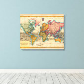 Wereldkaart 1700s Antiek continenten Canvas Afdruk (Insitu (Houten vloer))