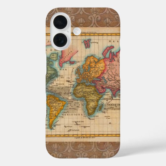Wereldkaart 1700s Antiek continenten Case-Mate iPhone Case (Achterkant)