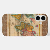 Wereldkaart 1700s Antiek continenten Case-Mate iPhone Case (Achterkant (horizontaal))