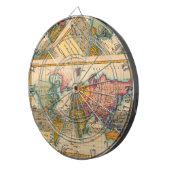 Wereldkaart 1700s Antiek continenten Dartbord (Voorkant Rechts)