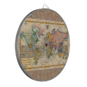 Wereldkaart 1700s Antiek continenten Dartbord (Voorkant Links)