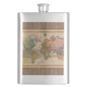 Wereldkaart 1700s Antiek continenten Flacon (Voorkant)