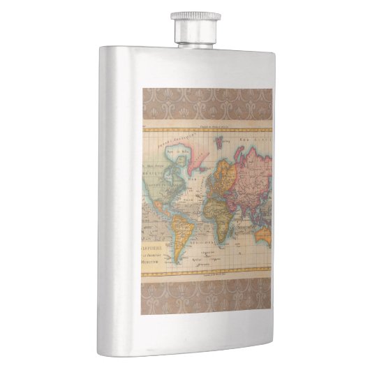 Wereldkaart 1700s Antiek continenten Flacon (Rechts)