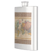 Wereldkaart 1700s Antiek continenten Flacon (Links)